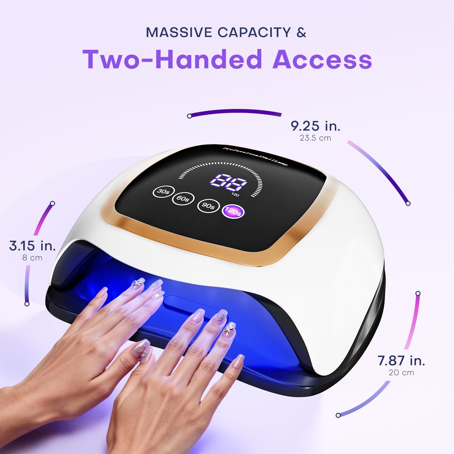 Gugusure UV LED Nail Lamp, Upgrade 180W Nail Dryer for Gel Polish with LCD Display, Auto Sensor and 4 Timer Settings, Professional Curing Lamp Light with 42 Beads for Salon and Home