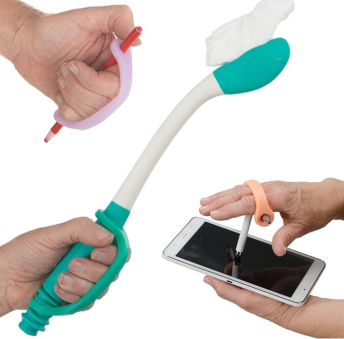 EaZyHold Silicone Universal Cuff, Adaptive Aid for Weak Hand Grip, Limited Mobility Holder for Daily Living - 9 Pack