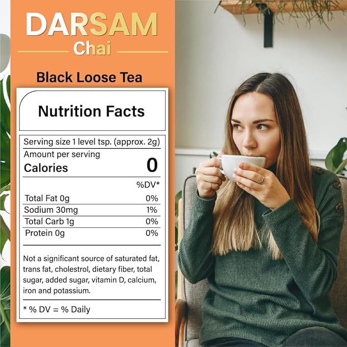 Darsam Assam Black Tea 8.8oz (250g) Whole Leaf, Single-Origin, Unblended Loose Leaf, Bold & Aromatic Daily Brew, Airtight Jar for Freshness, Non-GMO, Gluten-Free