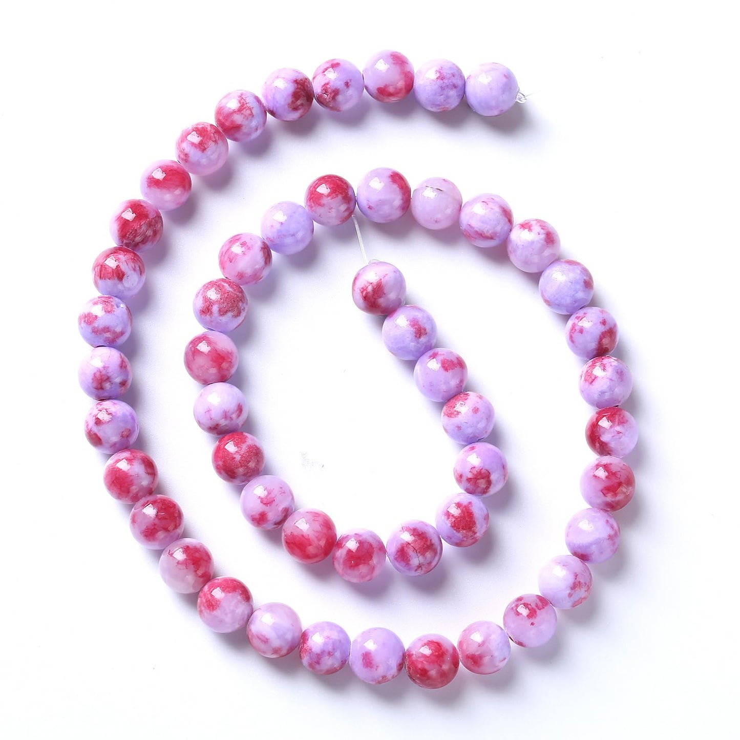 8MM 46PCS Purple Red Persian Jade Spacer Loose Beads for Jewelry Making DIY Bracelet Necklace