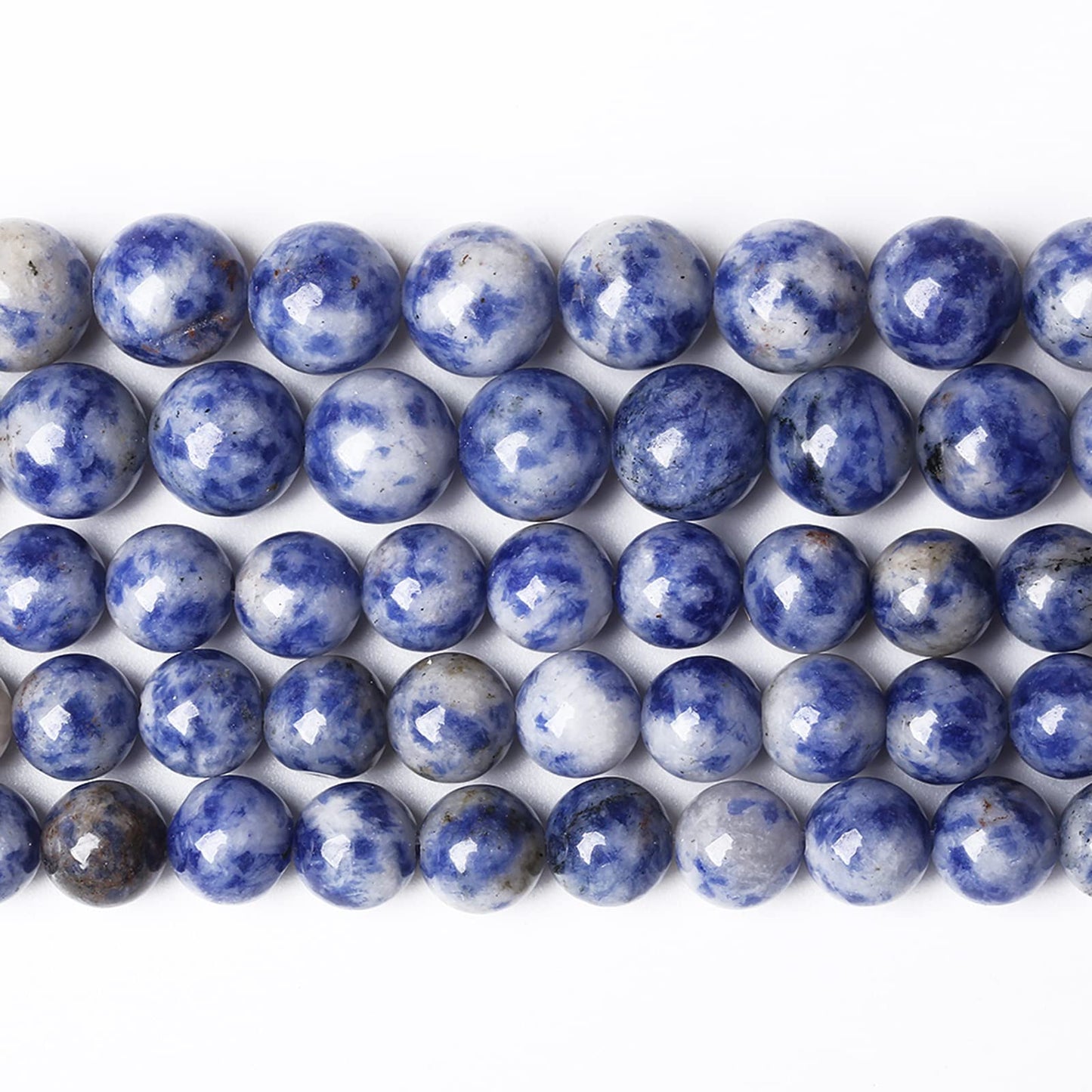 45PCS 8mm Natural Sodalite Beads Round Loose Stone Beads for Jewelry Making DIY Energy Stone Healing Power Bracelet 15"