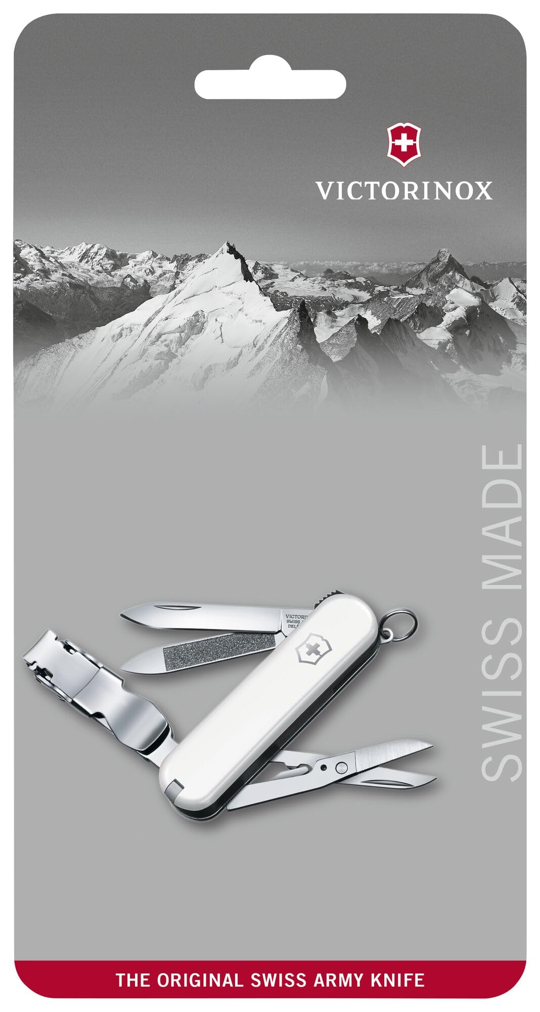 Victorinox Nail Clip 580, 8 Functions, Swiss Made Multi-Tool with Nail File, Nail Cleaner and Small Blade - White