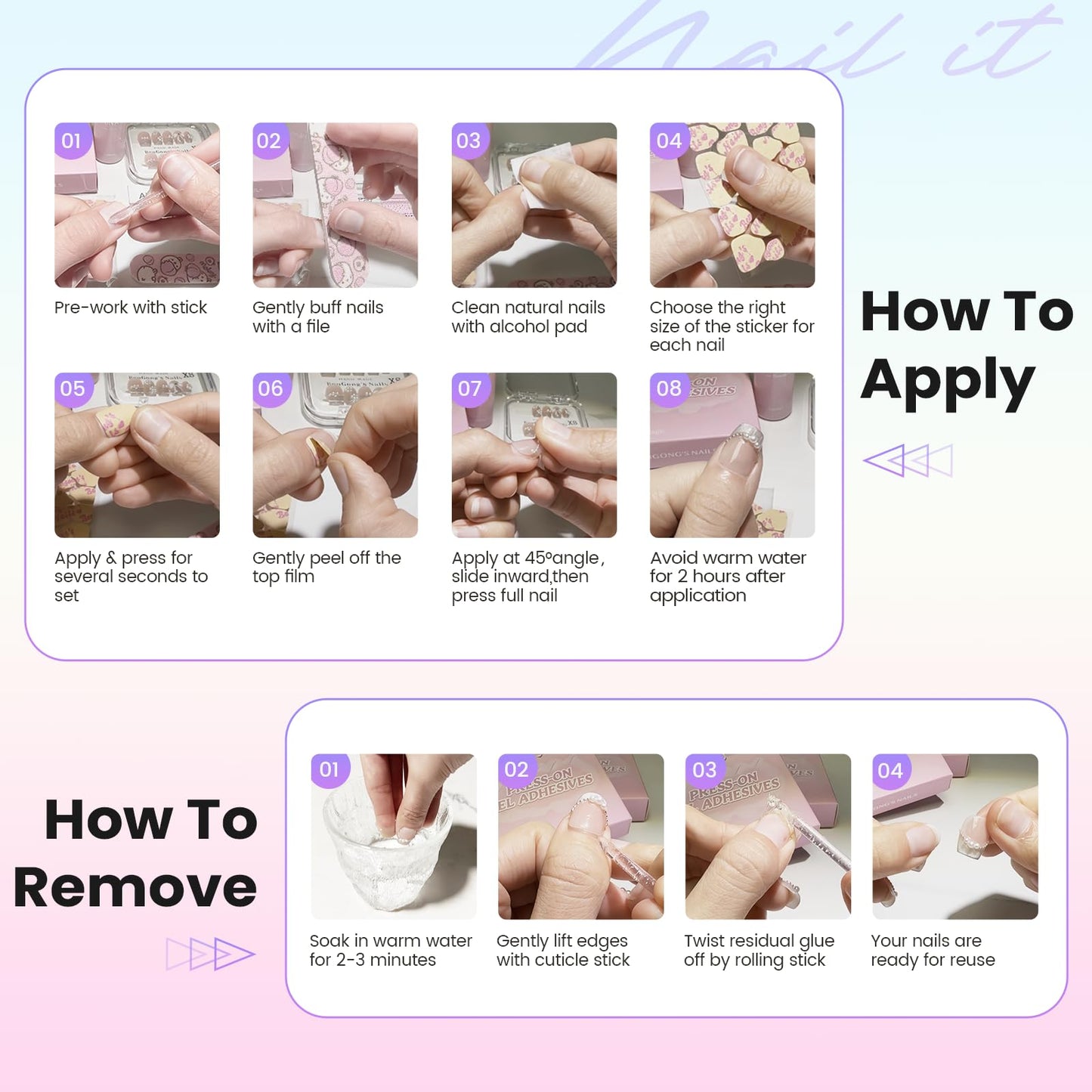 BENGONG'S NAILS Press on False Nails - Size M, Handcrafted fake nails, Handcrafted Medium-Length Almond Shape, Reusable Fake Finger Nails, Multiple Styles Available
