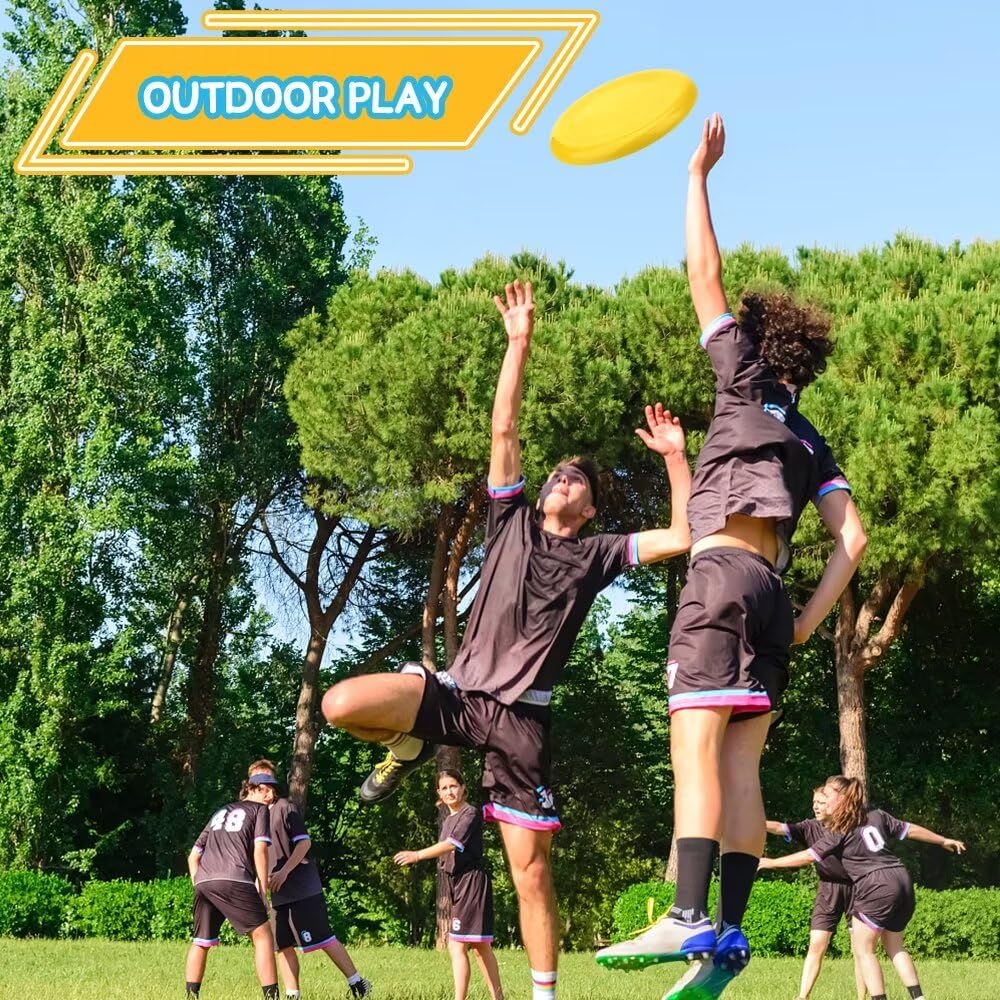 LNCOJOLM 8" Flying Disc Sport Trainning Disc Toy, Beach Toy Outdoor Accessories for Backyard Lawn Park, Birthday Gift Set for Kids Boys Girls, Throwing and Catching Activities (8 Pack)