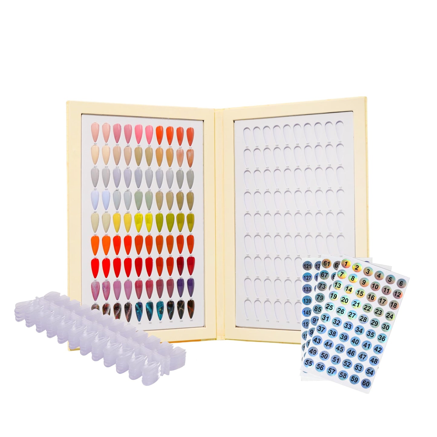 Acycoin2A 180 Nail Color Display Book Chart with 240 Nail Tips (B Style)