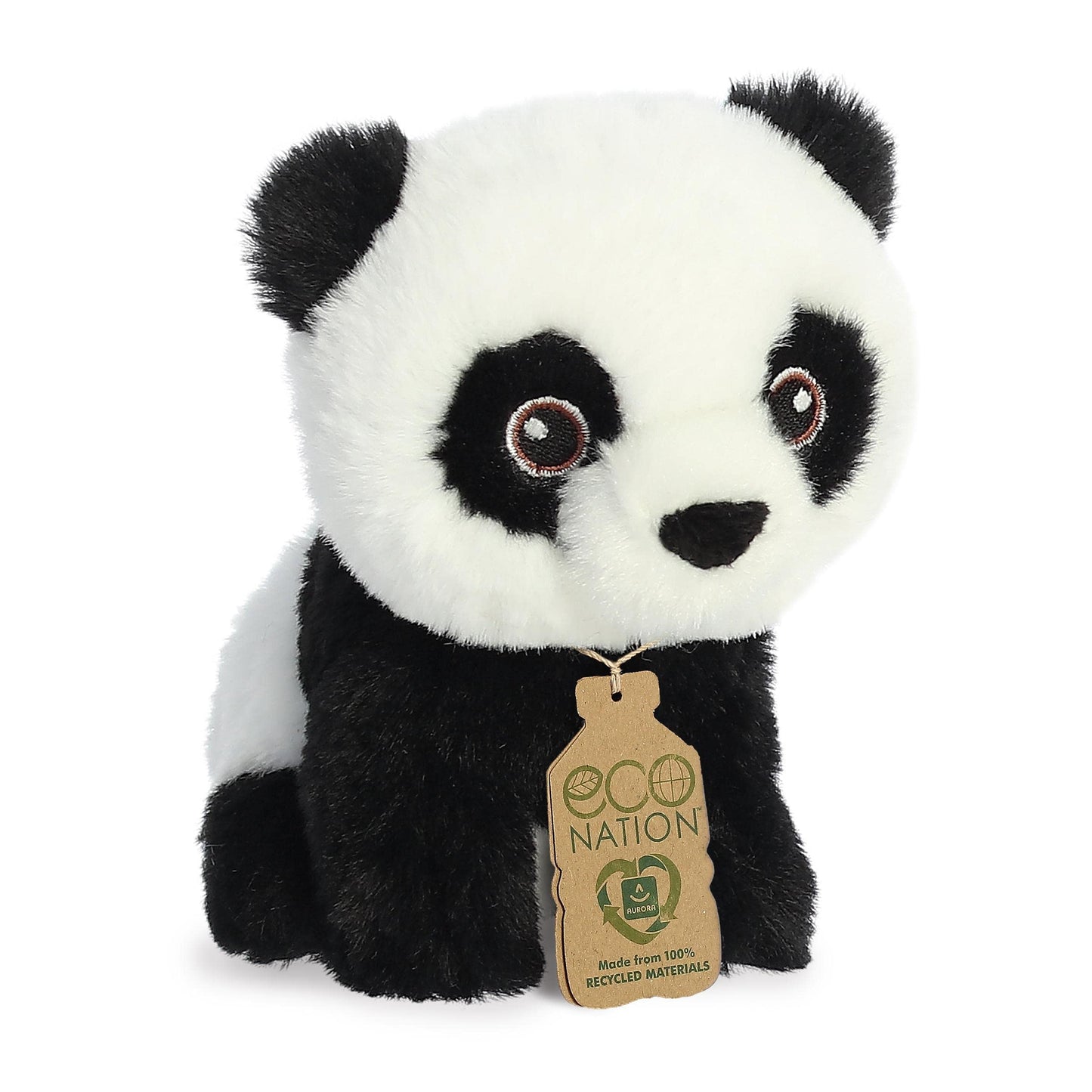 Aurora® Responsibly Made Eco Nation™ Mini Panda Stuffed Animal - Ideal for Playtime Adventures - Perfect for Birthdays or Just Because - Black 5 Inches