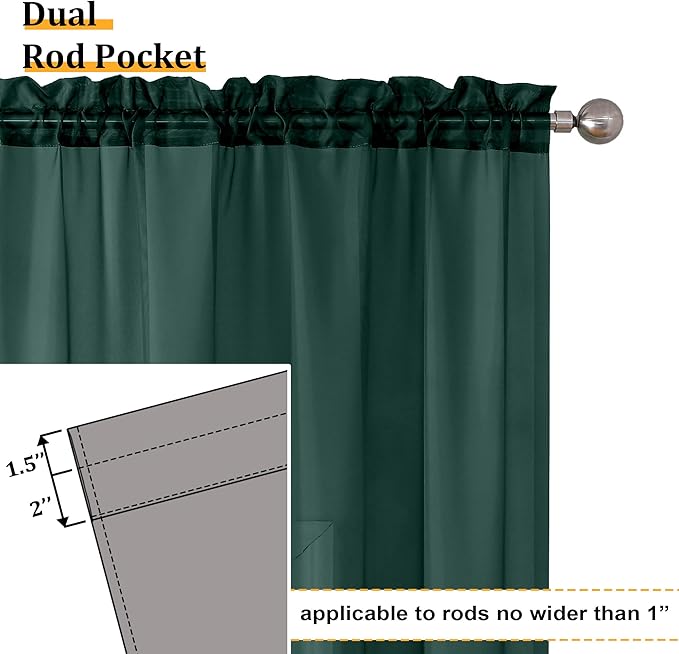 Aiyufeng Hunter Green Sheer Curtain Drapes 84 Inch Length 2 Panels for Living Room, Light Filtering Voile Green Drapes for Bedroom, Patio, Sliding Door, Each 40" W x 84" L