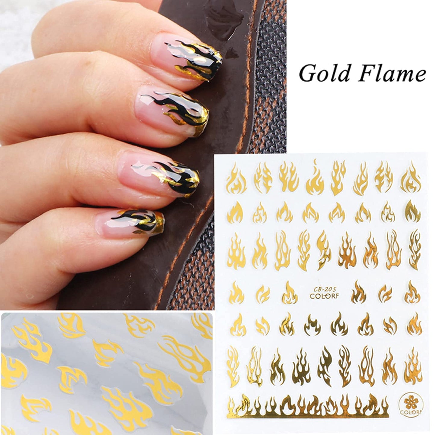 8 Sheets Luminous Nail Stickers and 8 Sheets Flame Nail Stickers