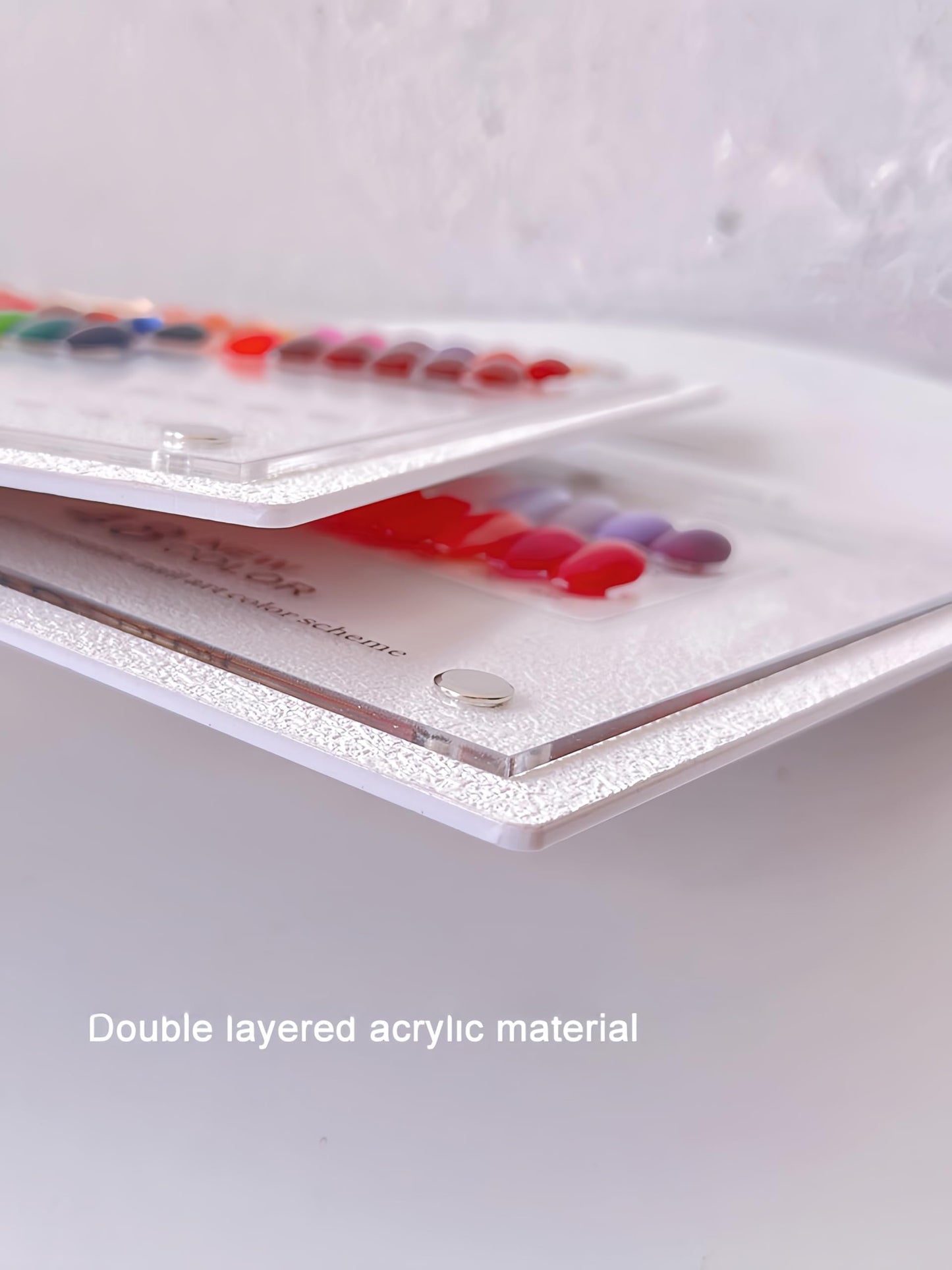 Acycoin2A 120 Nail Color Display Board Nail Art Sample Chart Acrylic Gel Polish Rack Colors Showing Shelf with False Nail Tips and Number Sticker