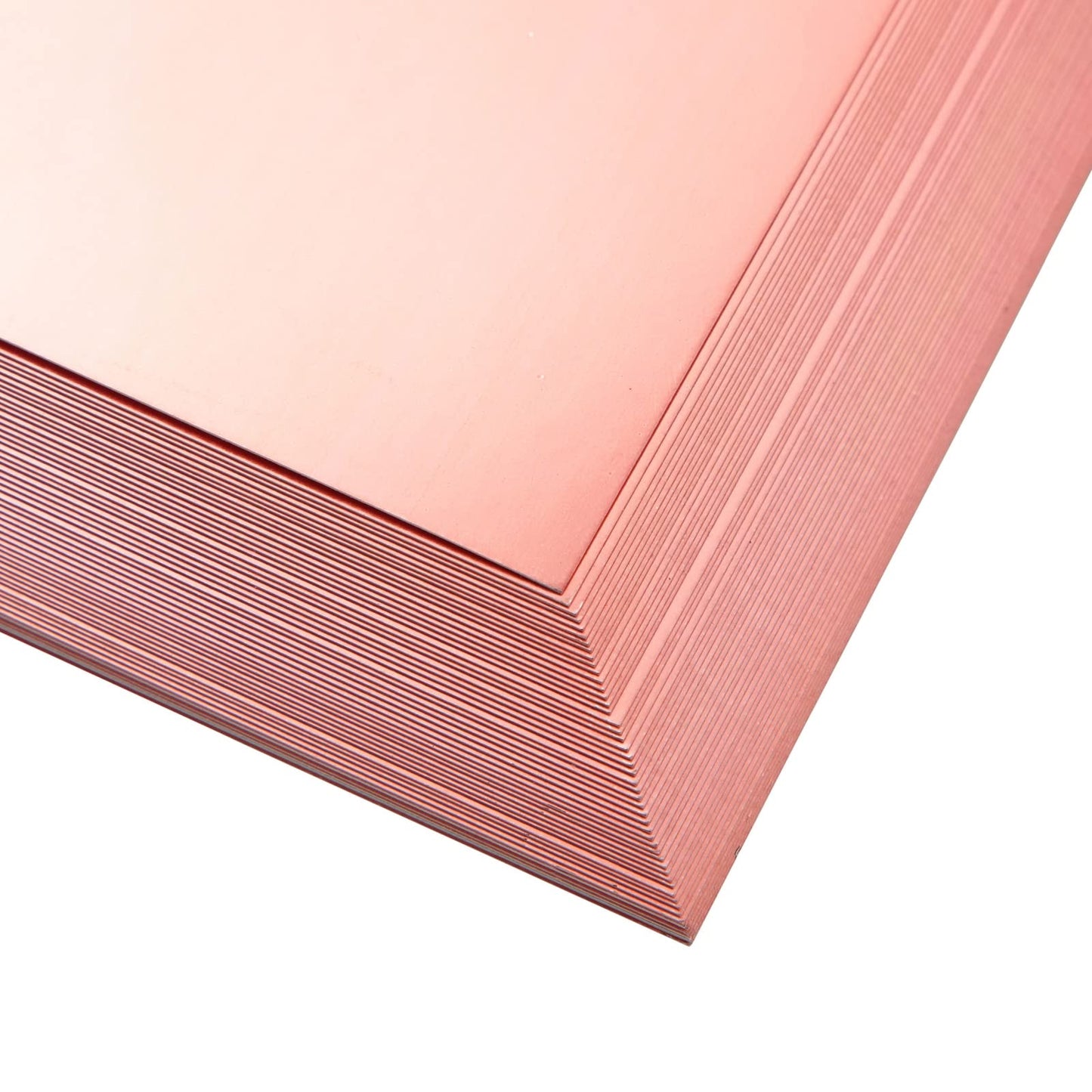 50 Pack Metallic Rose Gold Cardstock Sheets for Arts and Crafts, Single-Sided (8.5 x 11 In)