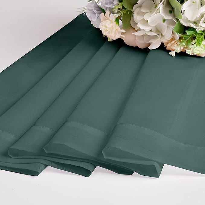 Chyhomenyc Sheer Hunter Green Curtains 90 inches Long 2 Panels, Light Filtering Soft Airy Solid Elegant Voile Window Treatment Drapes for Bedroom Living Room Wedding Party Decor, 42 Wx90 L Inches