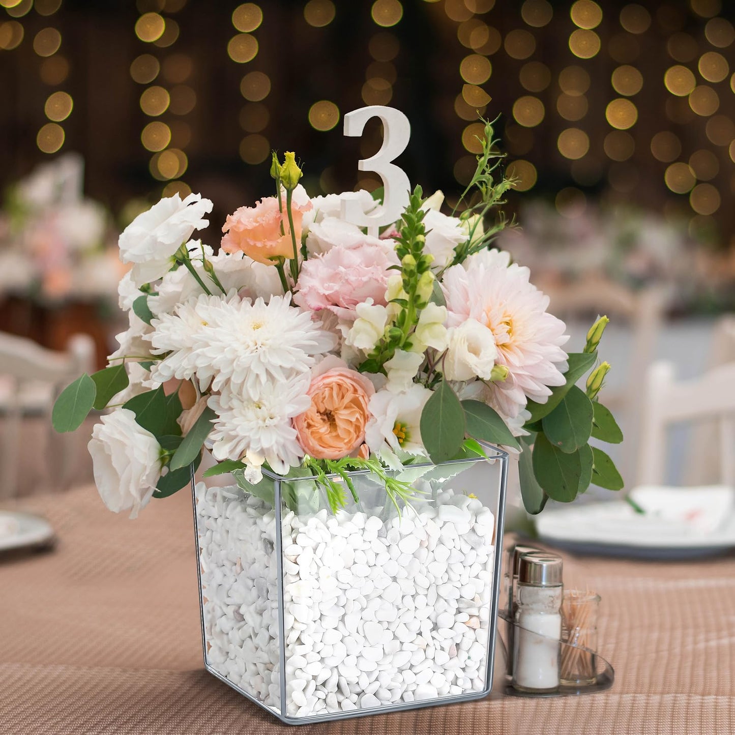 Tioncy 12 Pcs Clear Square Vase 5'' x 5'' Acrylic Flower Plastic Vases for Centerpieces Acrylic Cube Plastic Container Bulk Succulent Pots Planters for Plant Wedding Home Office Floral Decor