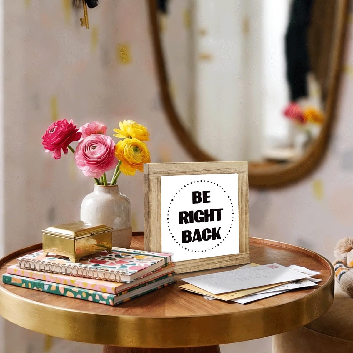 Office Desk Sign, Be Right Back Signs, Office Decor Wooden Plaque Sign, Home Offices Decor, Workspace Tabletop Decoration for Shelf Offices Desk Accessories