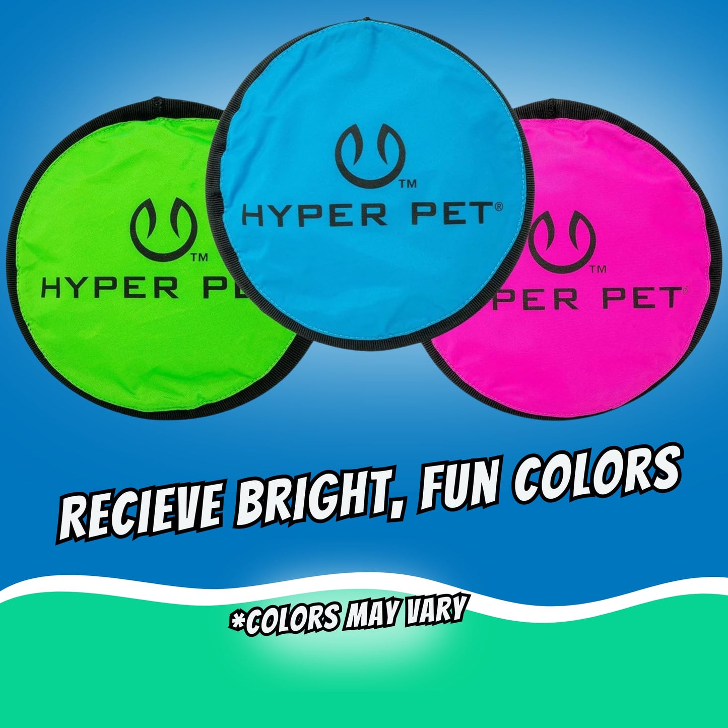 Hyper Pet Flippy Flopper 9" Flying Disc Soft Dog Toy, Floats in Water & Safe on Teeth, for All Breeds, Pack of 5 (Colors May Vary)