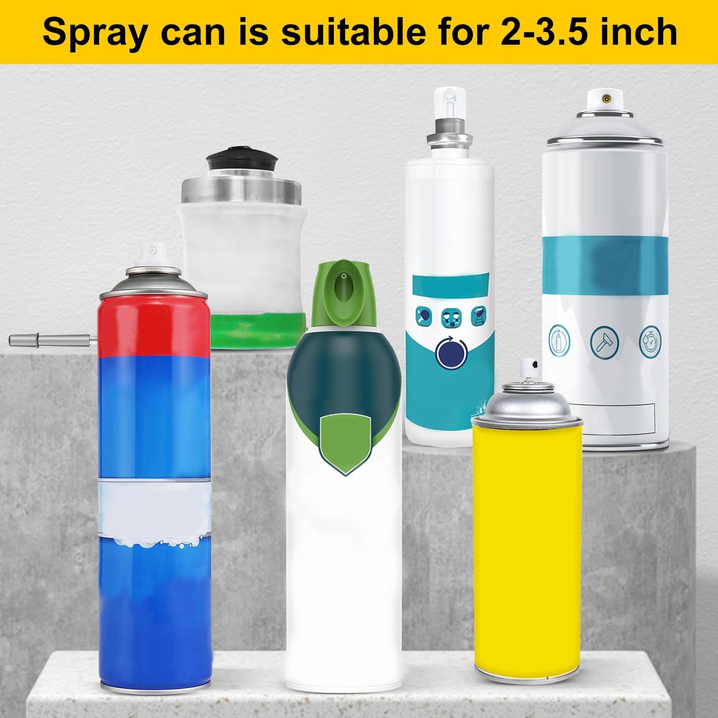 Dasunwat Spray Can Extension Pole Adaptor,Adjustment Sprayer Bracket Adaptor for Wasp/Hornet/Bee Spray Long Range,Spray Paint,Window Cleaner,Tree Pruning Sealer Spray,Spray Can Trigger Handle(Yellow)