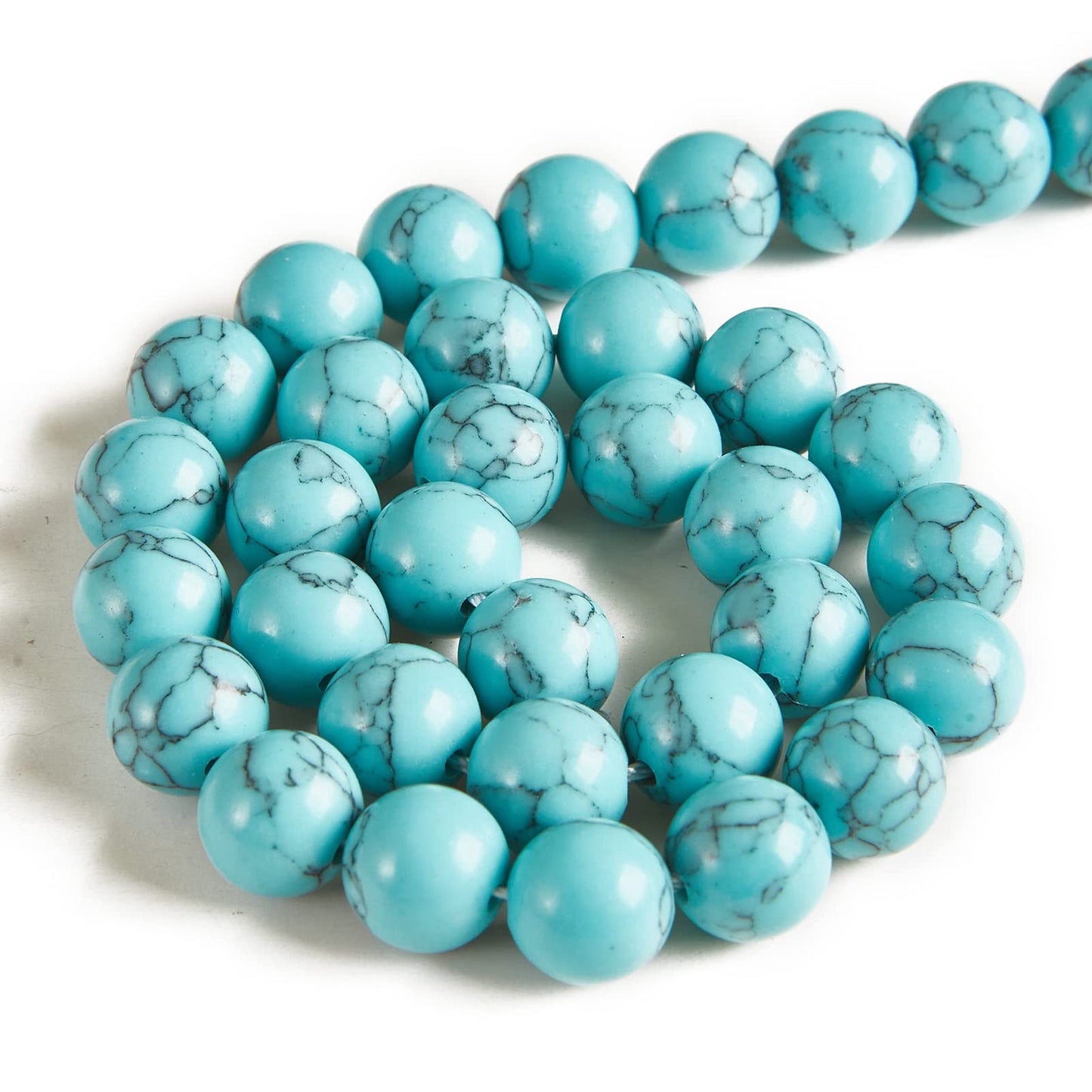 100pcs 6mm Blue Turquoise Beads Natural Gemstone Beads Round Loose Beads for Jewelry Making