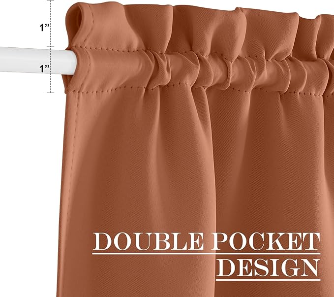 NICETOWN Door Curtains for Doorway Thermal Insulated French Door Window Curtain for Kitchen Patio Sliding Glass Halloween Rod Pocket Window Shade with Adjustable Tieback, 30" W x 72" L, 1 PC