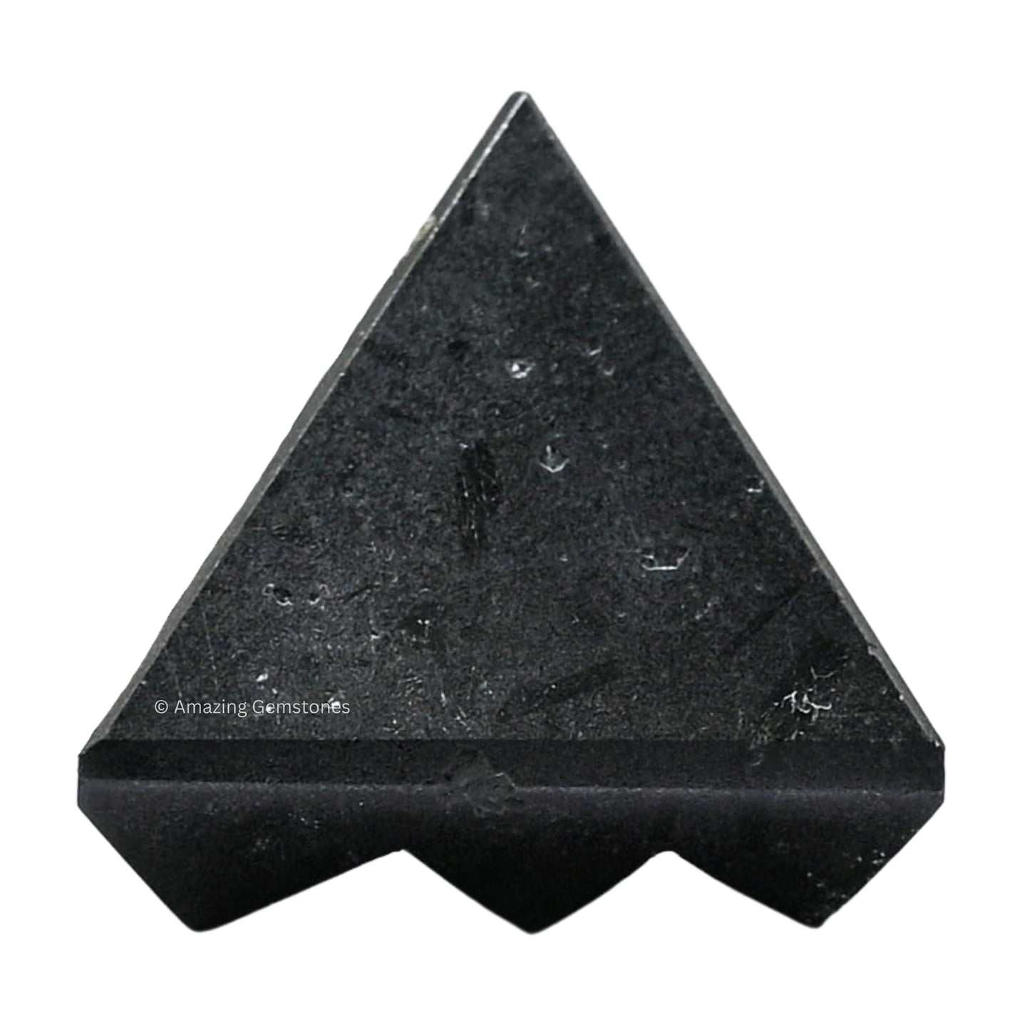 Amazing Gemstone Black Tourmaline Crystal Pyramid with 9 Pyramid Plate Bottom - 1" Mini Pyramid Figurine of Natural Stone Pyramid for Meditation, Reiki, Chakra Balancing Vastu Pooja and Crystal Grids