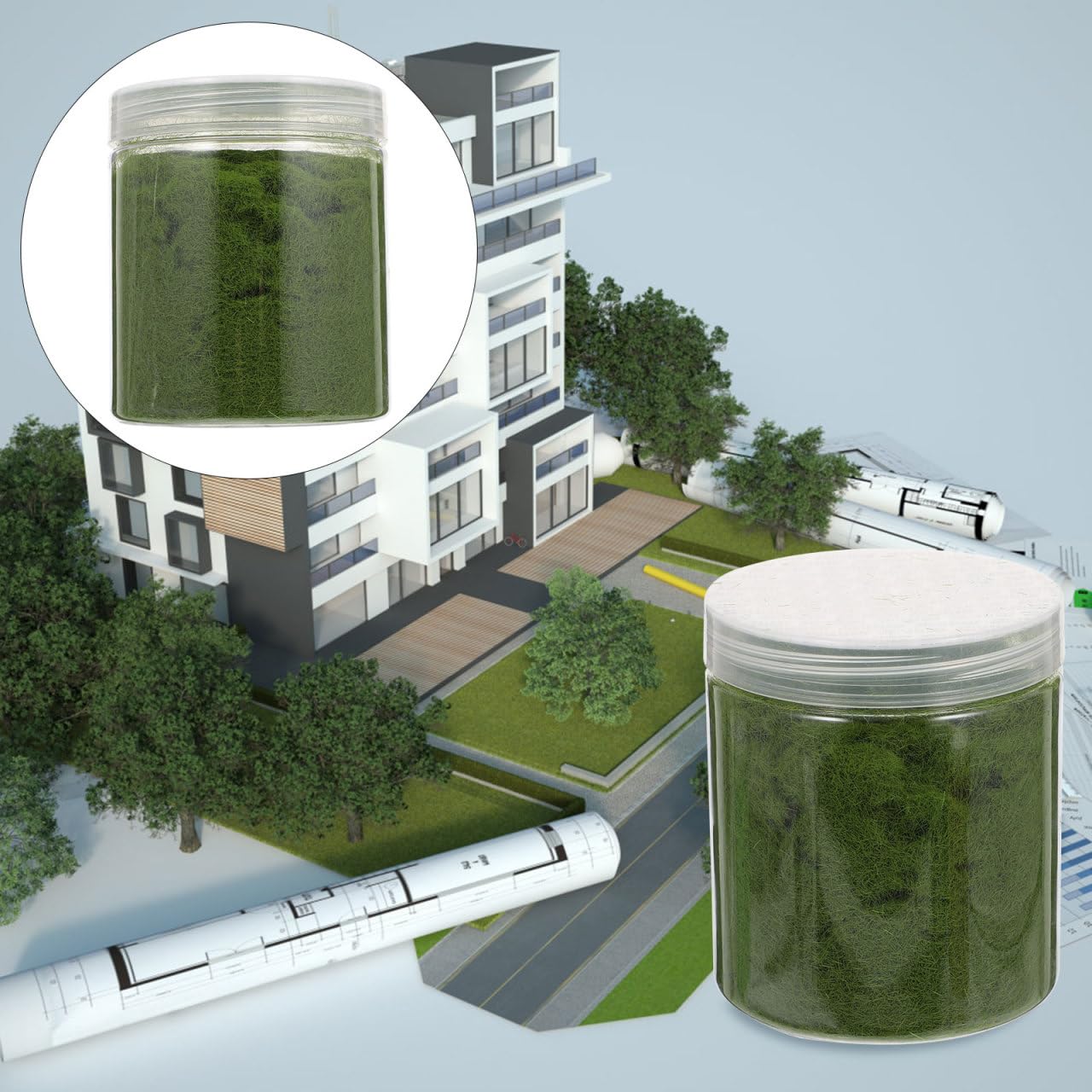 FAVOMOTO Static Grass Powder, Artificial Plants Static Grass Mixed Model Sward Moss Powder Turf Diorama Supplies Fake Sward Miniature Landscape Scenery for DIY Craft Decor