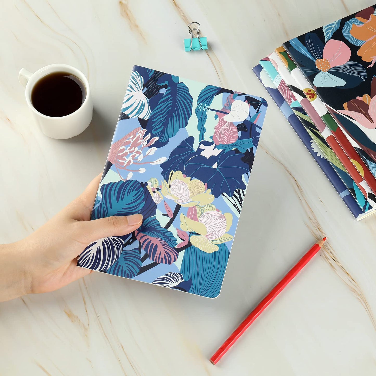 XYark 12 Pack Flower Design Blank Notebook Journals Bulk for Traveler, Student and Office, Plain Composition Subject Sketchbook Notebooks with Unlined Paper, 80GSM, 30 Sheets,5.5x 8.3 inch, A5 Size