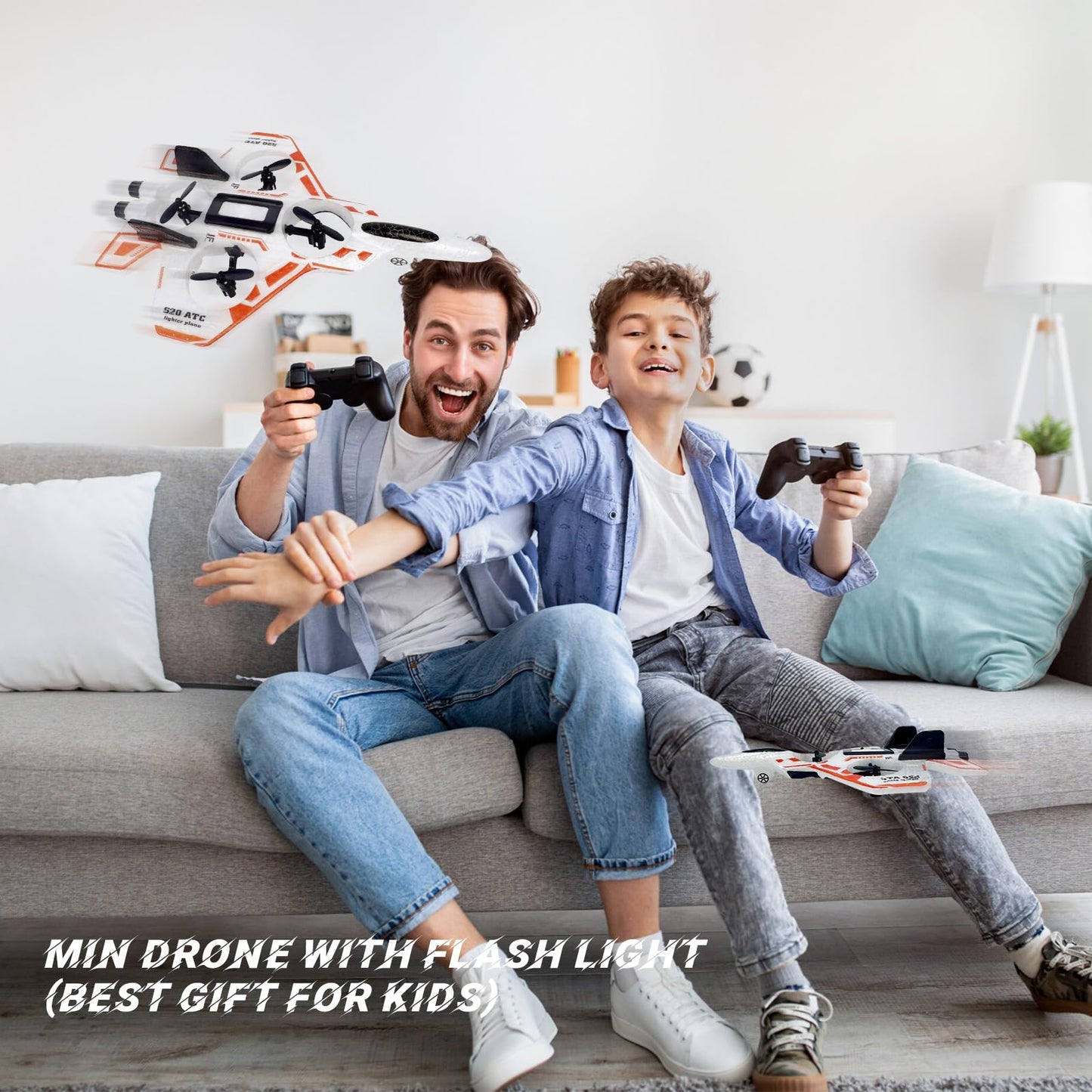 Remote Control Drone for Kids,2.4Ghz Foam RC Airplanes Helicopter Quadcopter with Auto Hovering,360° Flip,Gravity Sensing,Stunt Roll,Cool Light,2 Battery,Gifts for 8+ Kids Boys