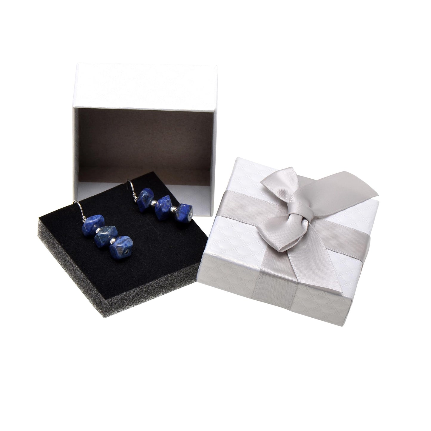 Pearl Miner 2.8 x 2.8 x 1.4 Inches Jewelry Gift Boxes with White Ribbon Bow, 6 Pack