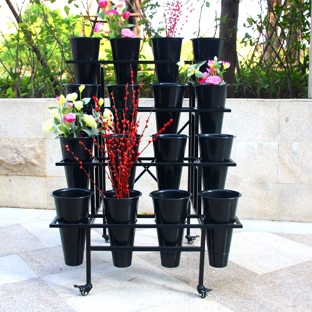 Zhongma 4 Tier Flower Display Stand with 16pcs buckets