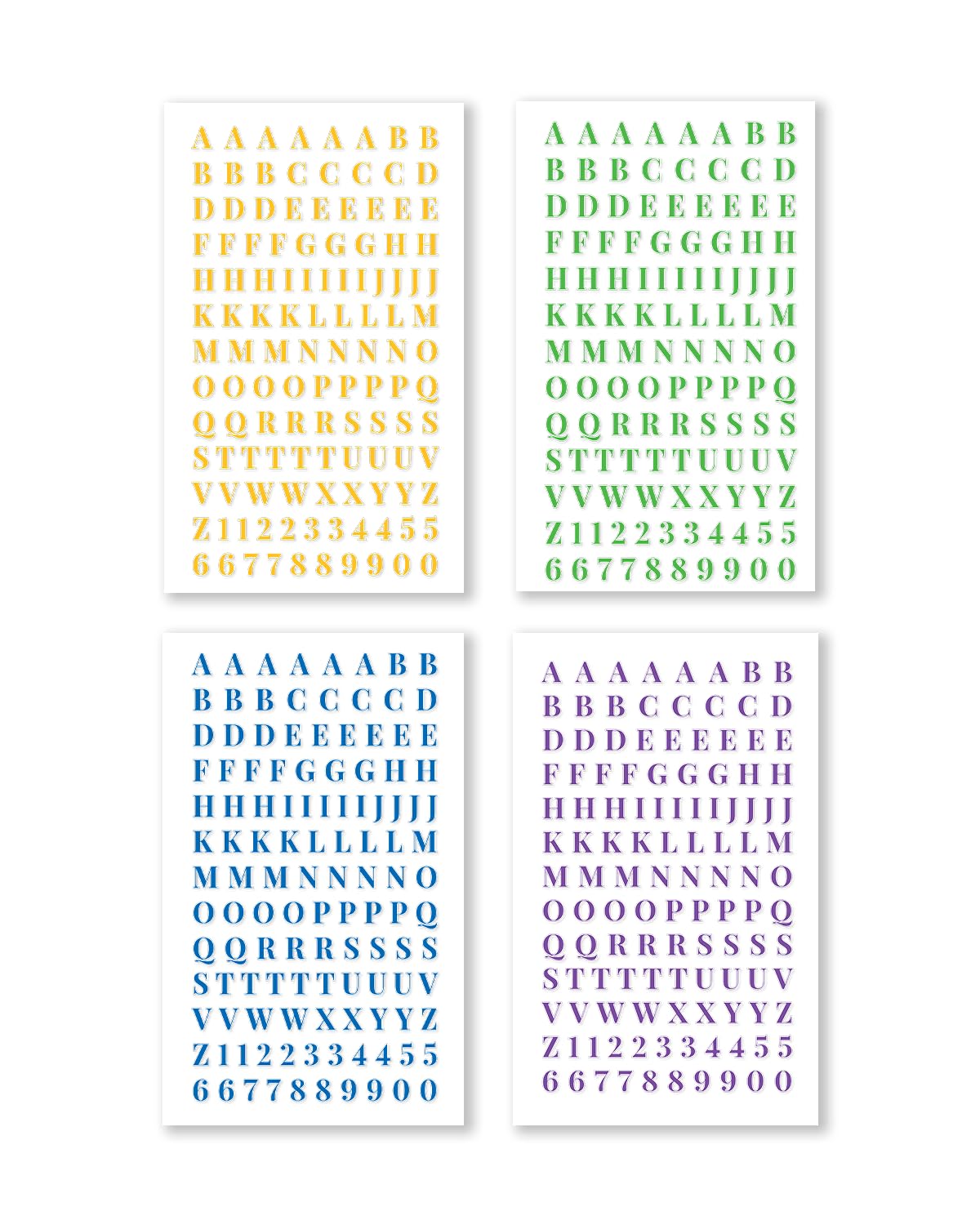 Rongrong Alphabet Collection Sticker Book for Planners, Journals, Scrapbooks – Letters in Multiple Fonts, Sizes & Styles – Perfect for Personalizing Tabs, Labels & Creative Projects - 25 Pages
