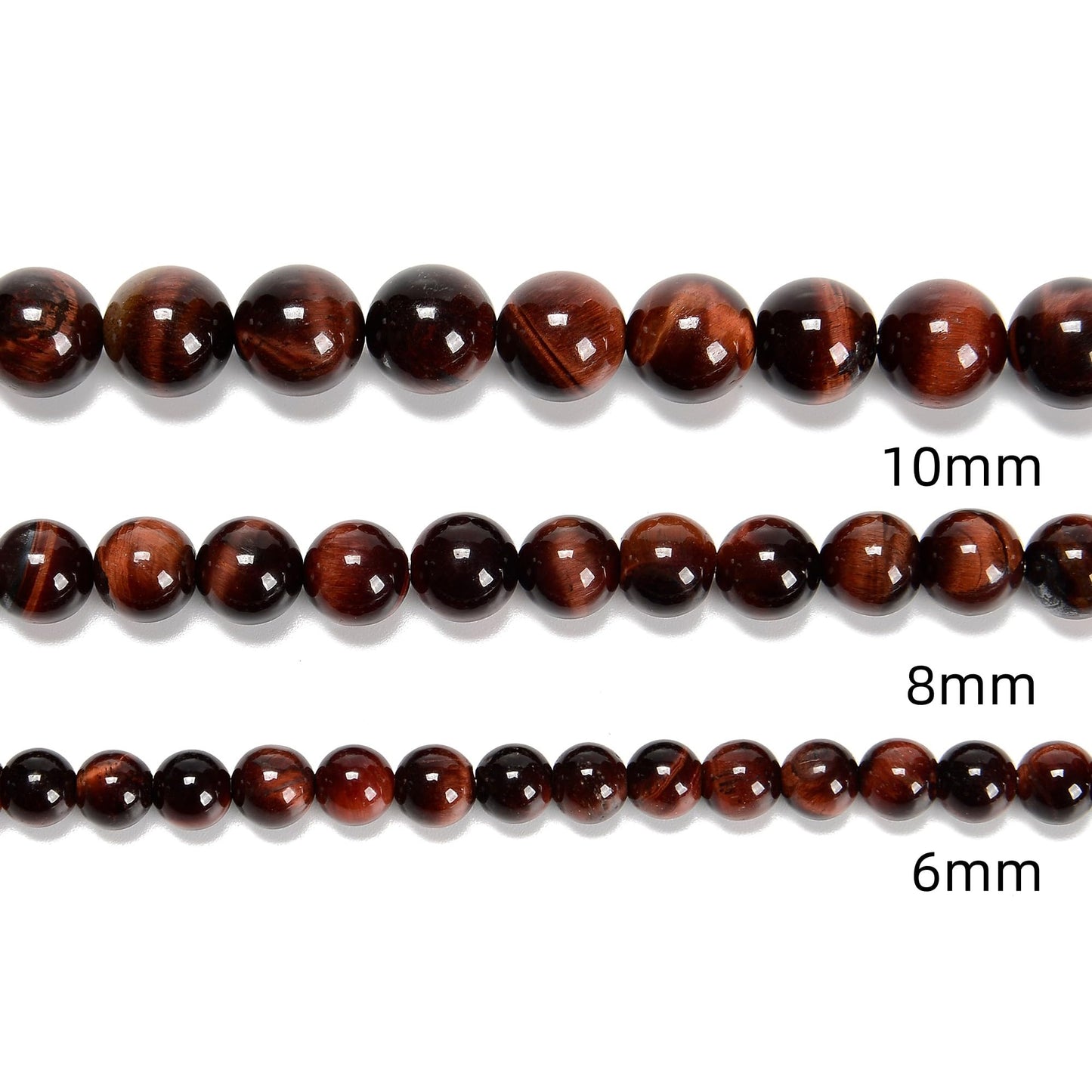 38Pcs Red Tiger Eye 10mm Beads Natural Stone Round Gemstone Genuine Real Stone for DIY Bracelet Jewelry String Making