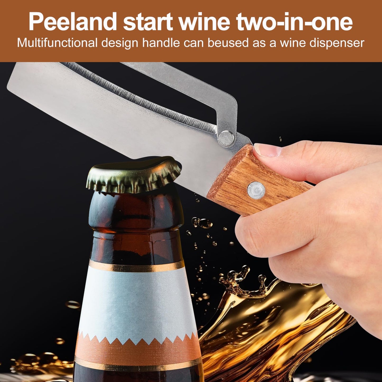 Multi-Functional Kitchen Vegetable Peeler: Ergonomic Handle, with Bottle Opener, stainless steel pota to peelers,papaya shredder,kiwi peeler,Suitable for Fruits, Sugar Cane, Pumpkin(1Pcs)