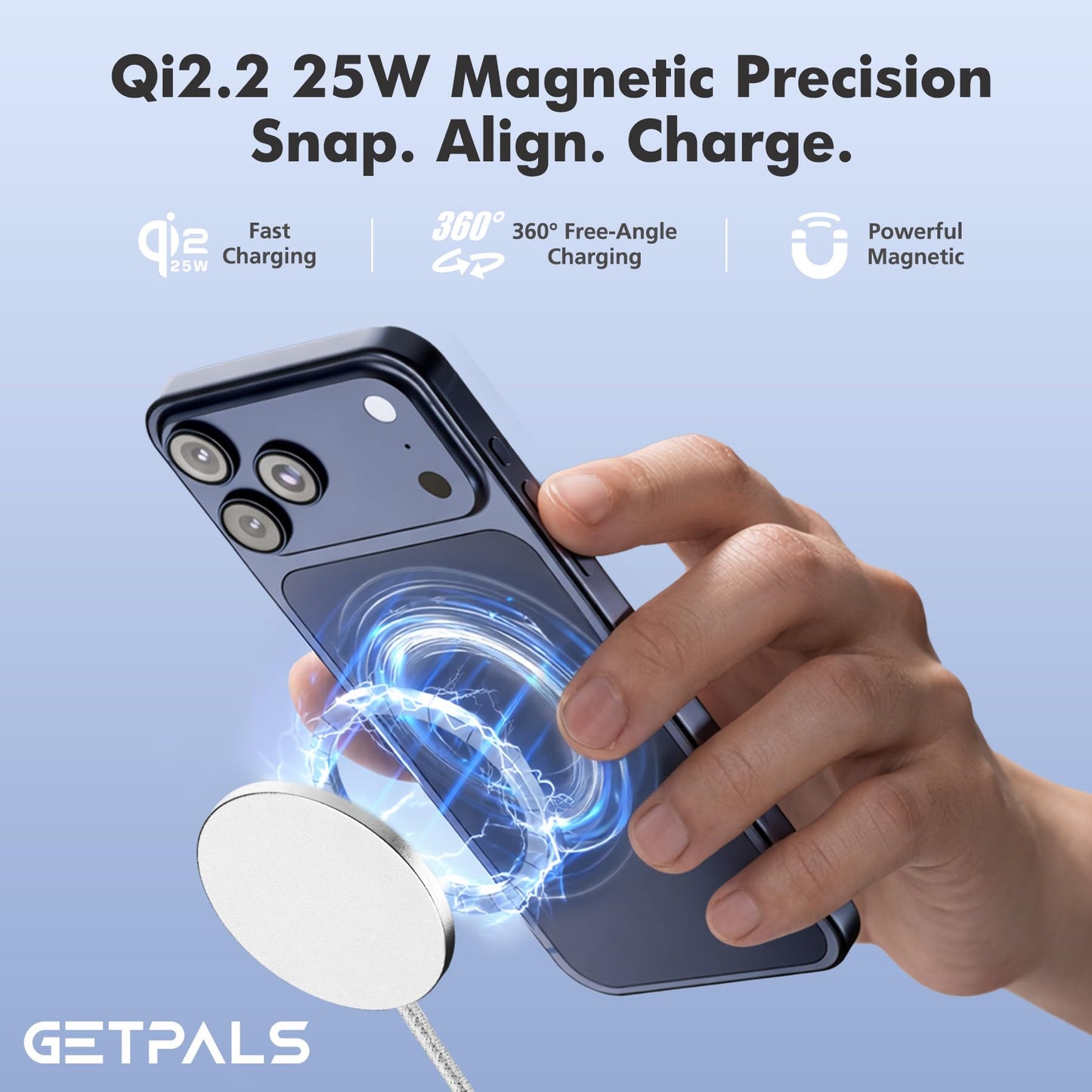 25W Qi2.2 Magnetic Wireless Charger: Qi Flat Charging Pad for iPhone 17 16 15 14 13 12 Pro Max, Samsung Galaxy S26 S25, Google Pixel, AirPods-Slim Portable for Travel, Office, Bedside (White, 2-Pack)