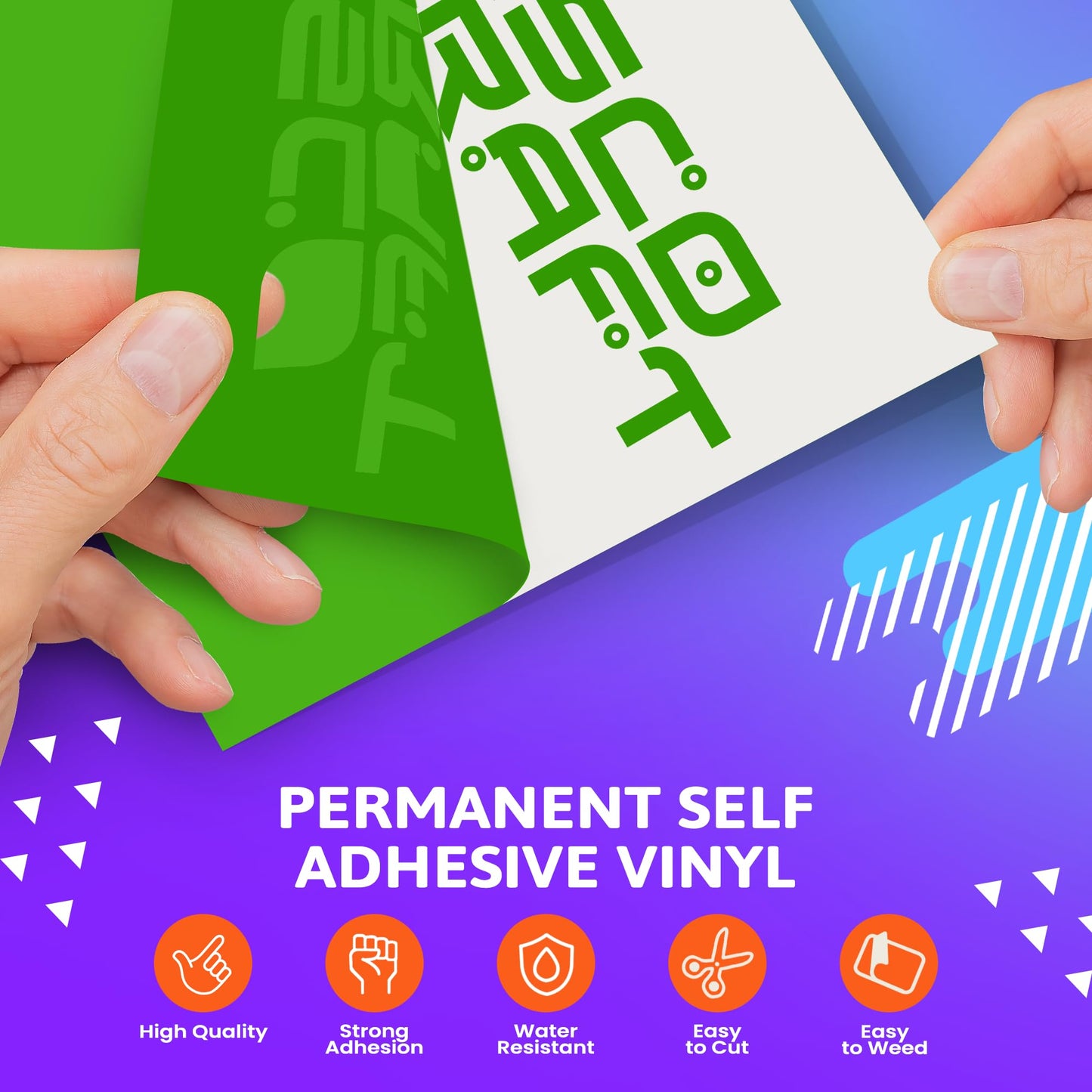 Frisco Crafts Glossy Green Permanent Vinyl - 12" x 30 Feet - Durable Self Adhesive Vinyl for Crafting, Signage, & Home Decor - Weather-Resistant Green Roll