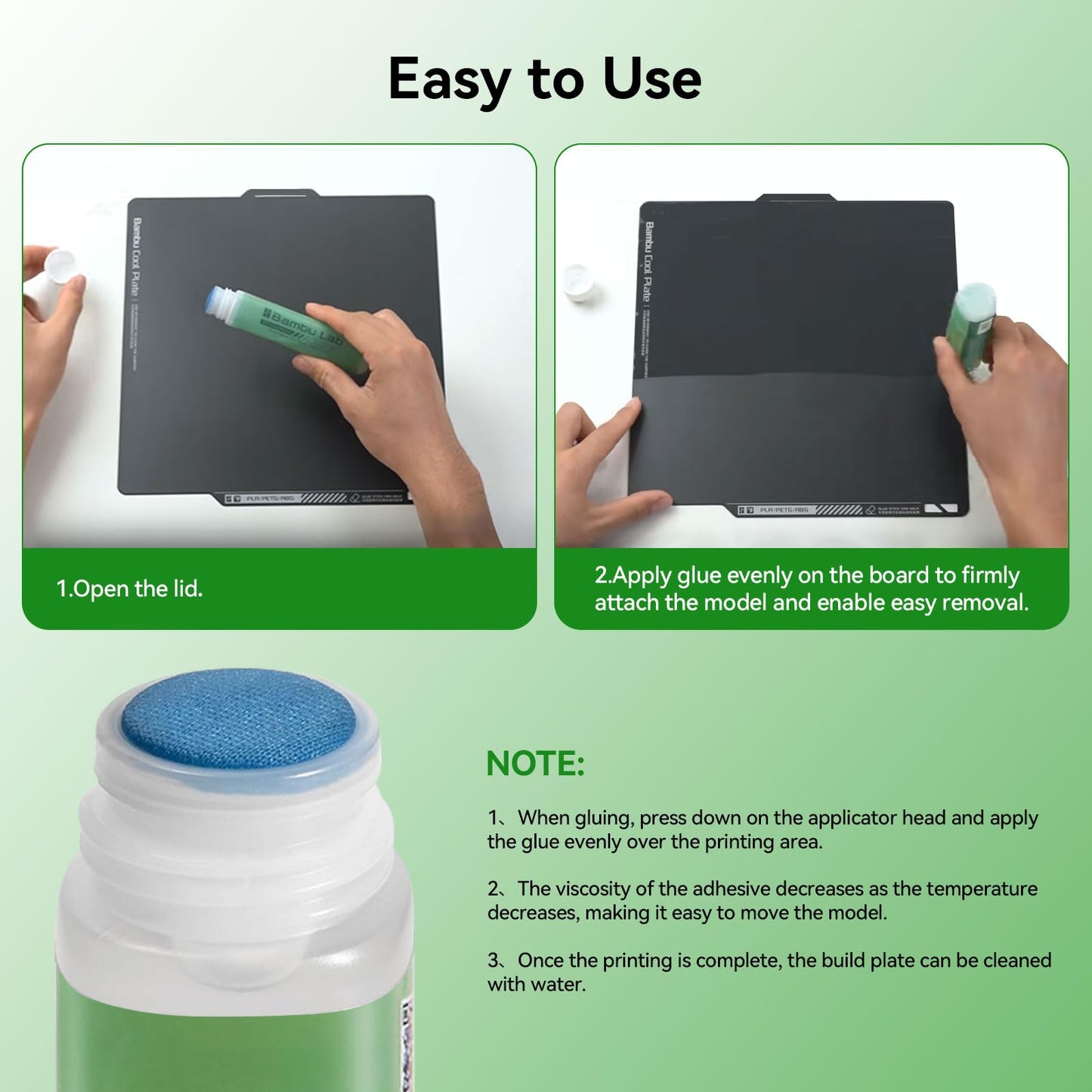 Compatible with Bambu Lab 3D Printer Adhesive Glue,Strong Grip Reduce Warping for Bambu lab A1/A1 Mini/P1/X1 3D Printer PLA/ABS/PETG/PC/PA/TPU Filament 60ML