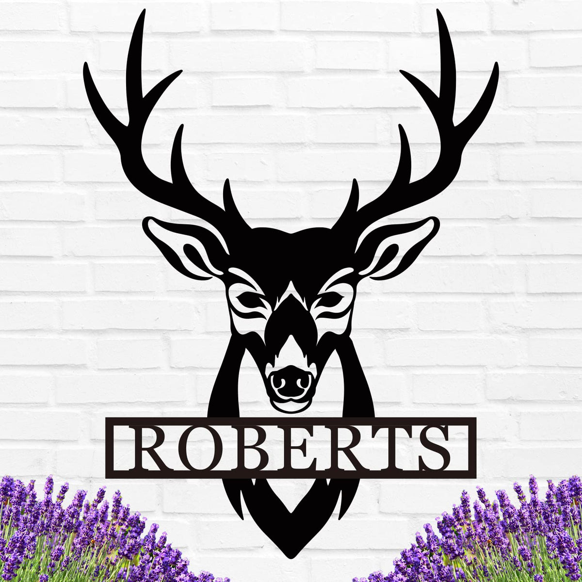 Personalized Deer Head Metal Sign | Christmas Deer | Custom Metal Deer Sign | Deer Antlers Sign | Outdoor Wall Decor | Last Name Sign | Deer Monogram | Wall Decor Rustic Home | Housewarming Gifts