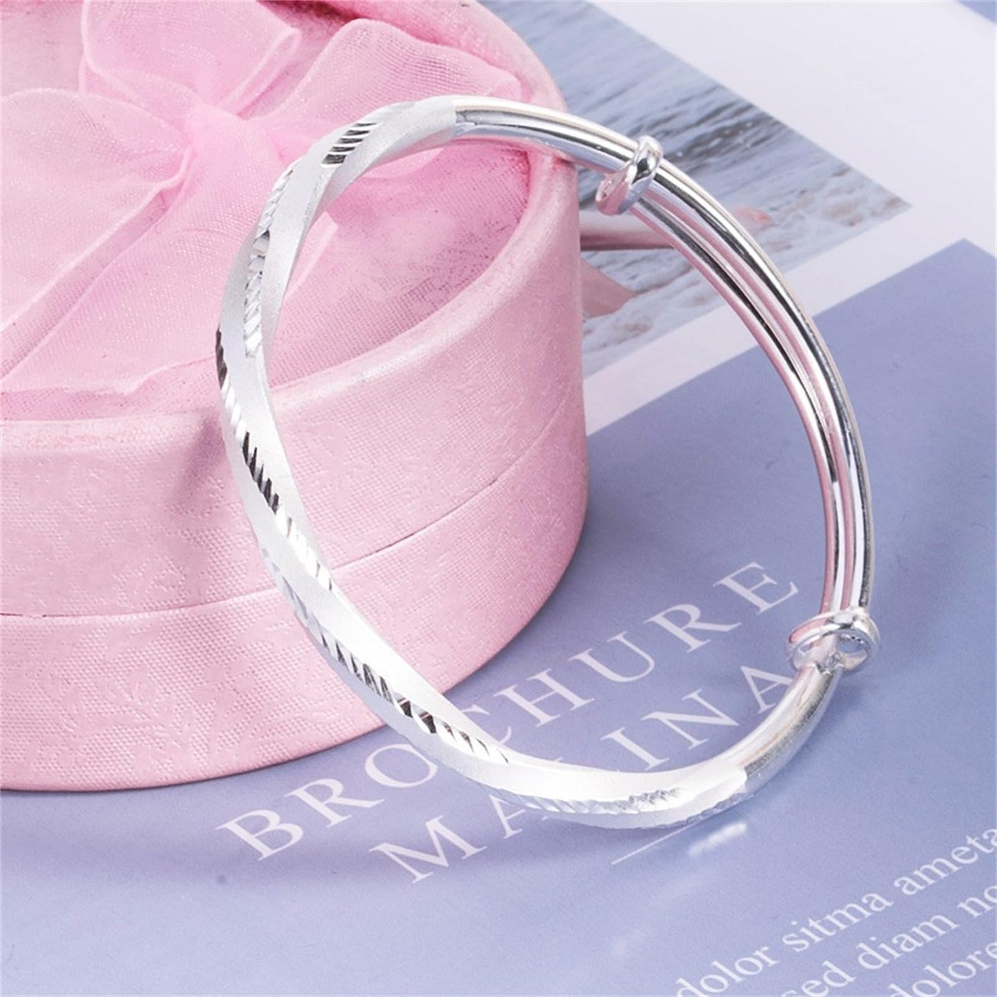 Handmade 925 Sterling Silver Bangle Bracelets For Women Twist Bangle Bracelets Wave Bangles Matte Hammered Bangles Adjustable Bangle Bracelets For Women Minimalist Statement Bangle Christmas Gift