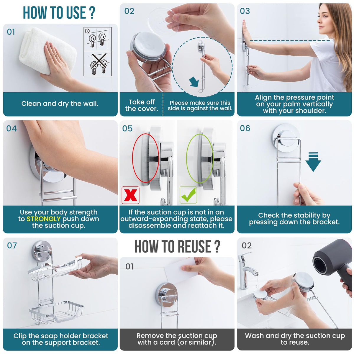 Soap Dish Bar Soap Holder Suction Cup (2 Count)