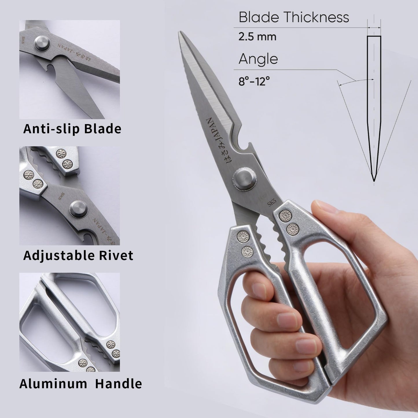 Kitchen Scissors with Sheath Set Gold, Heavy Duty Kitchen Shears All Purpose, Kitchen Shear for Food Meat Cutting Scissor, Chicken Scissors, Food Shears Gifts for Men Women