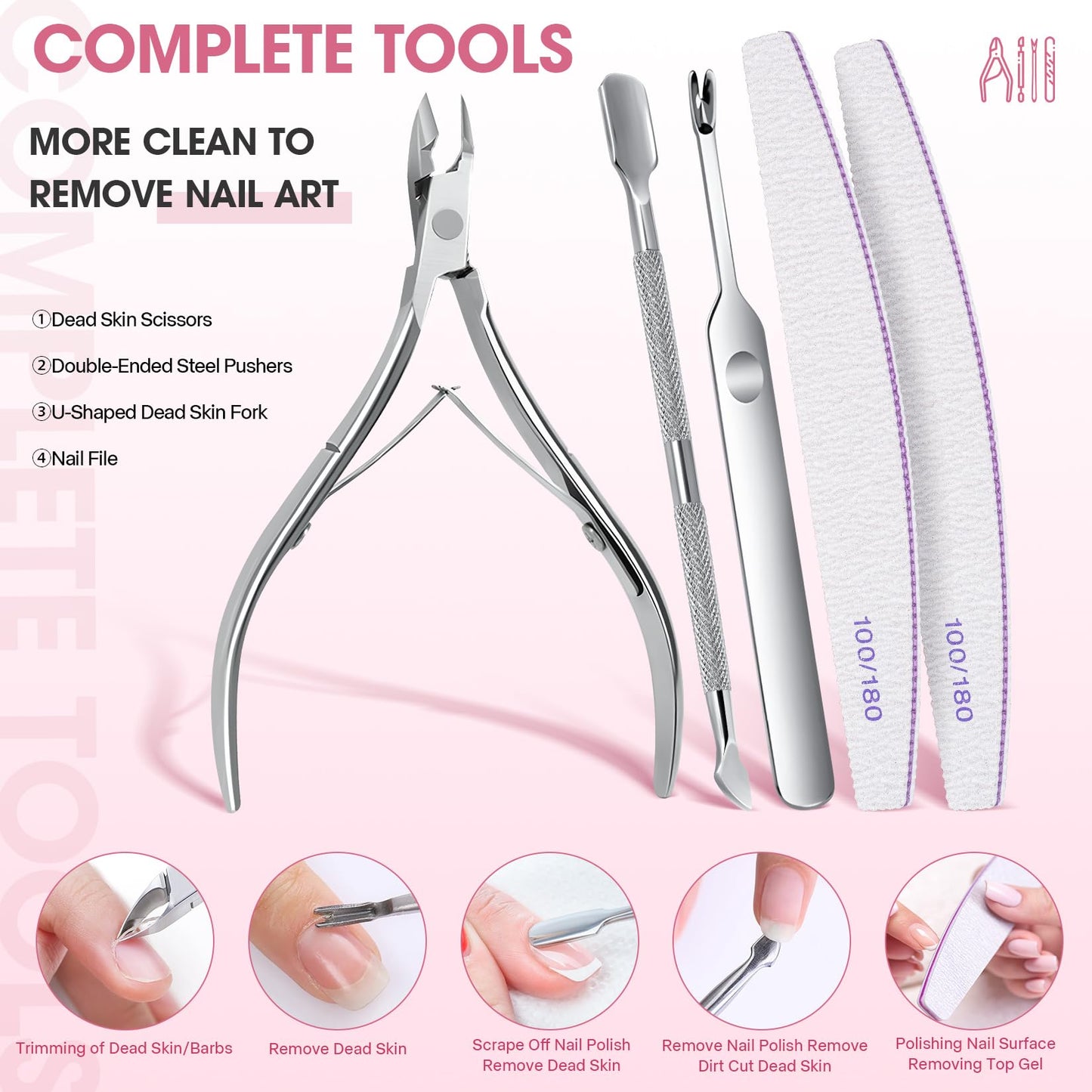 Automatic Upgraded Acrylic Gel Nail Polish Removal Electric Steam Acetone Nail Remover Machine Set, Various Nail Gel Nail Chips Without Harming Hands Nail Art Tools Nail Remover Tools Set