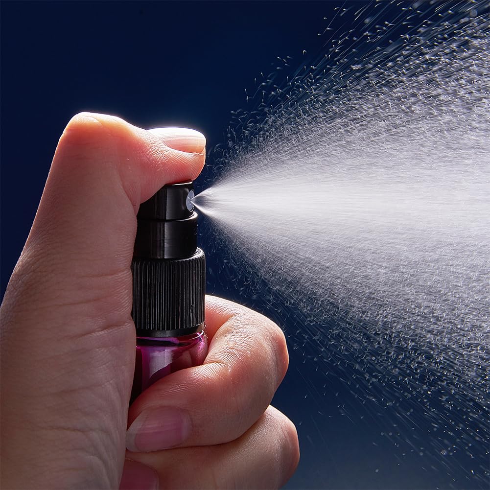 BENECREAT 9 Packs 10ml Rainbow Color Glass Spray Bottle, Refillable Fine Mist Spray Bottle for Perfume, Essential Oil, Travel Size Mini Spray Bottles