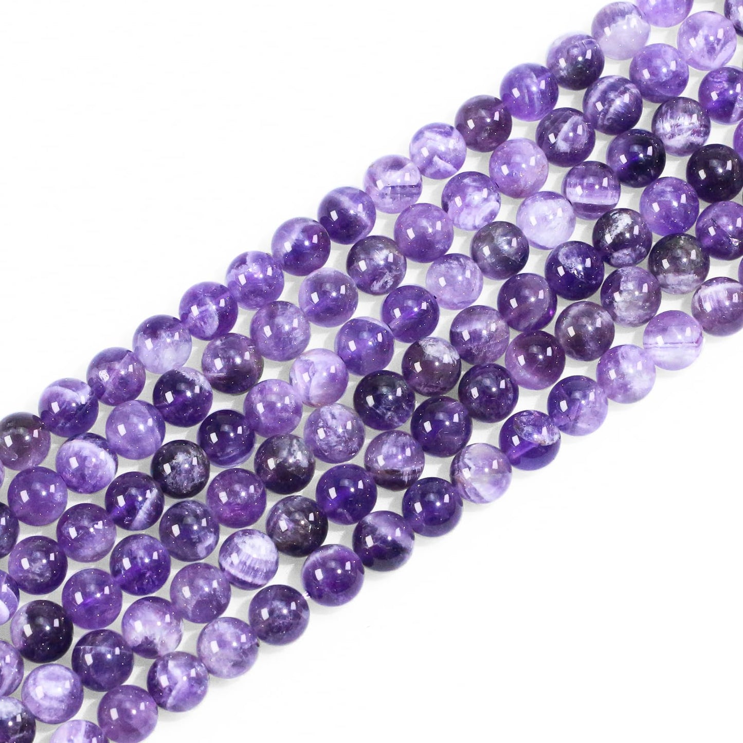 Natural Gemstone Round Loose Beads for Jewelry Making DIY Crystal Energy Healing 1 Strand 15" (Amethyst, 4mm (15"/Strand))