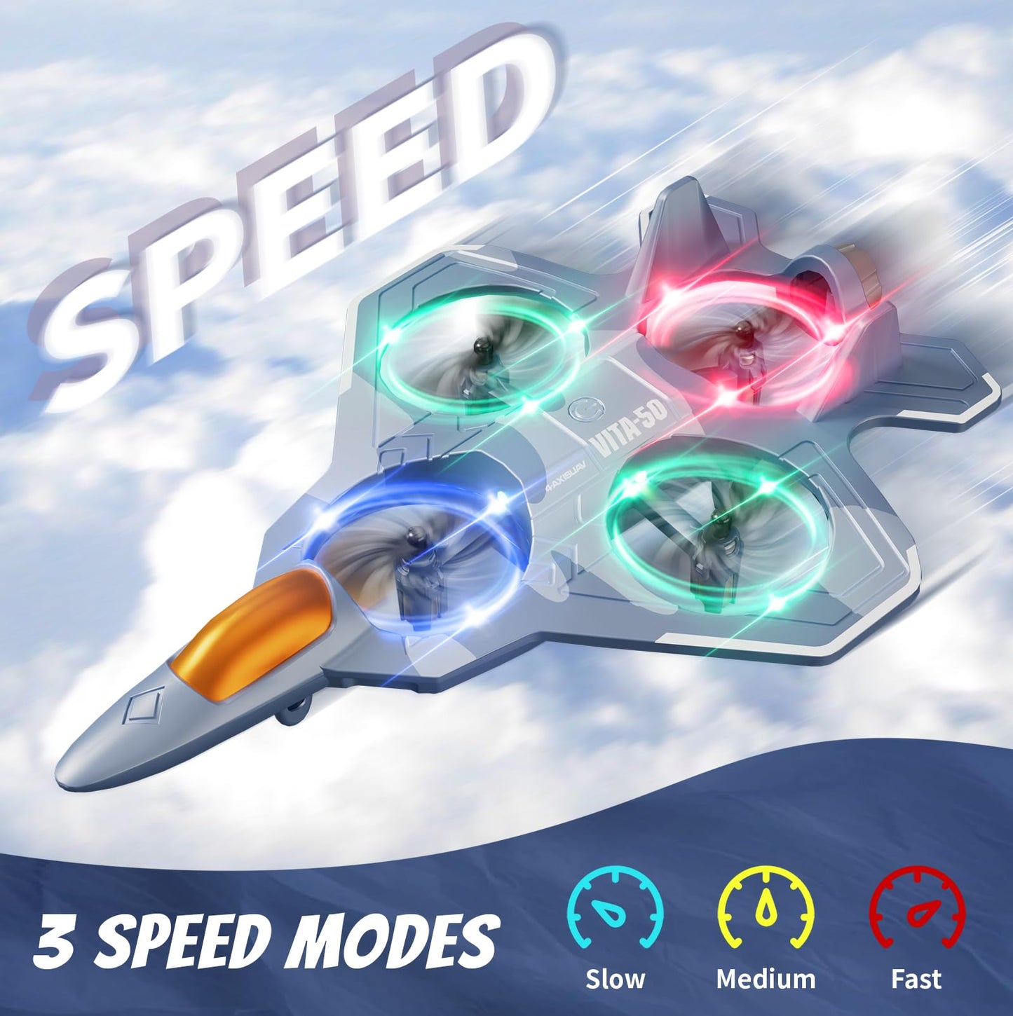 4DRC RC Planes Remote Control Airplanes with 3 Batteries, Foam Remote Control Planes for Kids Adults Beginners 4-7 8-12 12-16, Remote Control Helicopter Fighter Jet Drones for Kids Adults, 360° Flip
