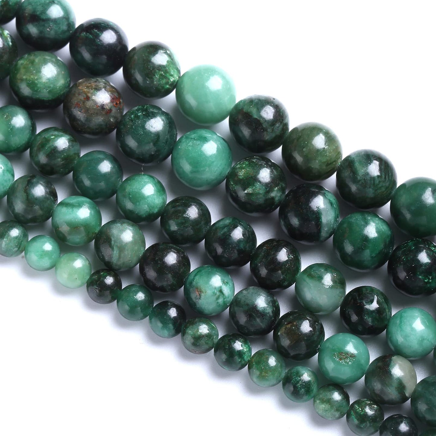 6mm 59pcs Natural Green Emerald Mica Crystal Gemstone Beads for Jewelry Making DIY Bracelet