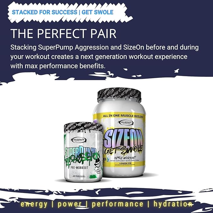 Gaspari Nutrition - SizeOn - The Ultimate Hybrid Intra-Workout Amino Acid & Creatine Formula, Increased Muscle Volume & Muscle Recovery - 3.59 Pound (Lemon Ice)
