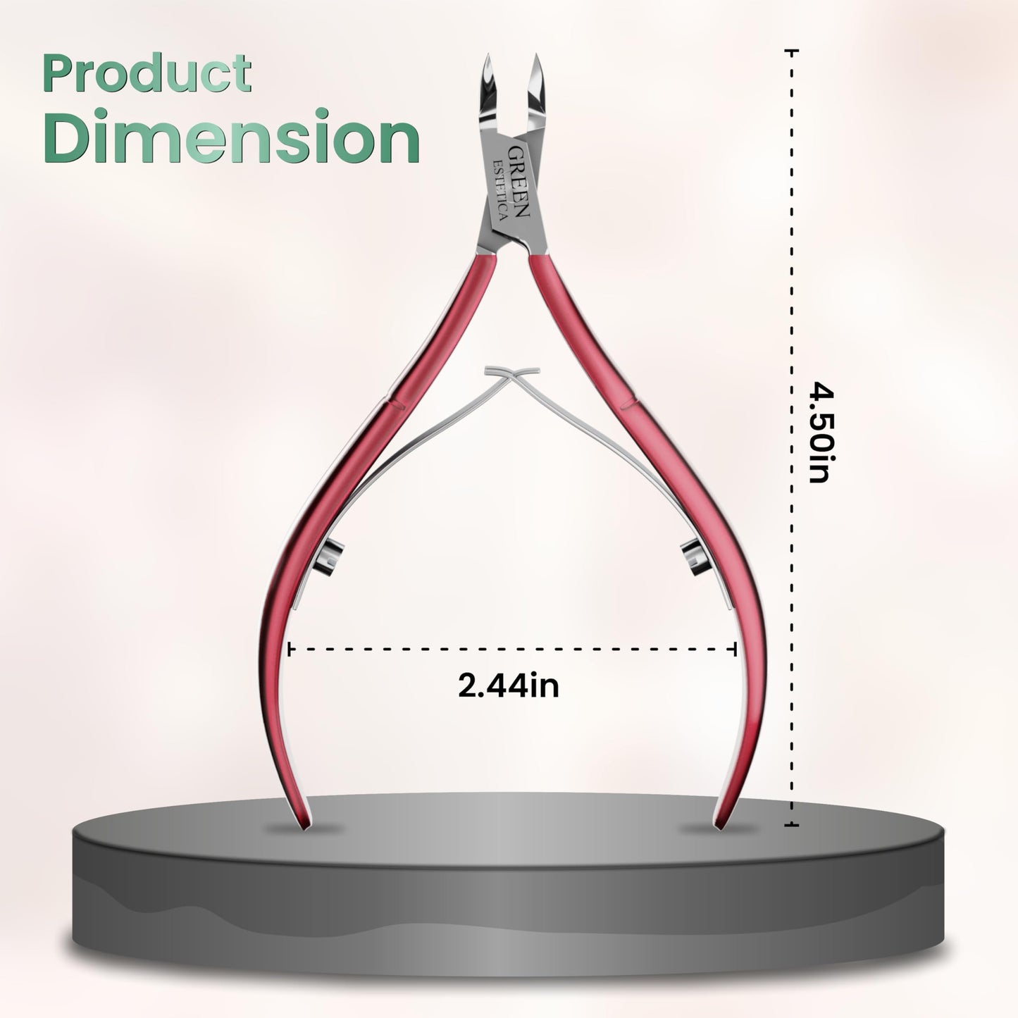 Professional Cuticle Trimmer Nail Cuticle Cutter Stainless Steel Cuticle Nippers with Sharp Blades of Cuticle Remover Clippers Manicure Tools Double Spring for Nail Care Pedicure Nail Tools (Red)