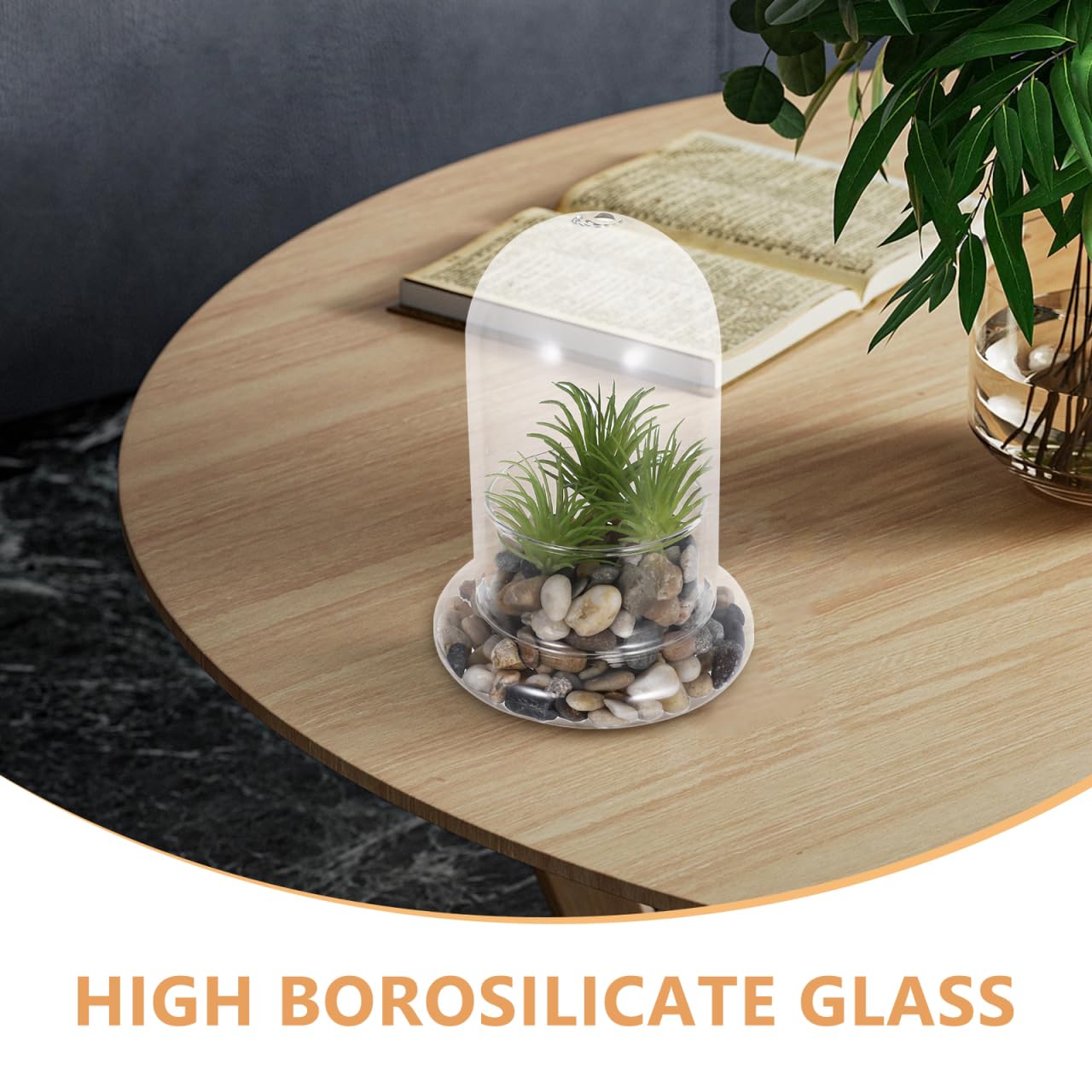 Yardwe 2Pcs Micro Landscape Bottle Terrarium Glass Jars - 6.69X4.72X4.72In Ecological Decorative Bottles for Home Office DIY Plant Display