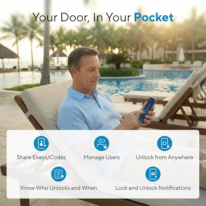 ULTRALOQ Bolt NFC Smart Lock, Tap to Unlock with Apple Home Key and Android NFC, Built-in WiFi Deadbolt, App Remote Control, Auto Lock, Works with Apple HomeKit, Alexa, Google, BHMA Certified