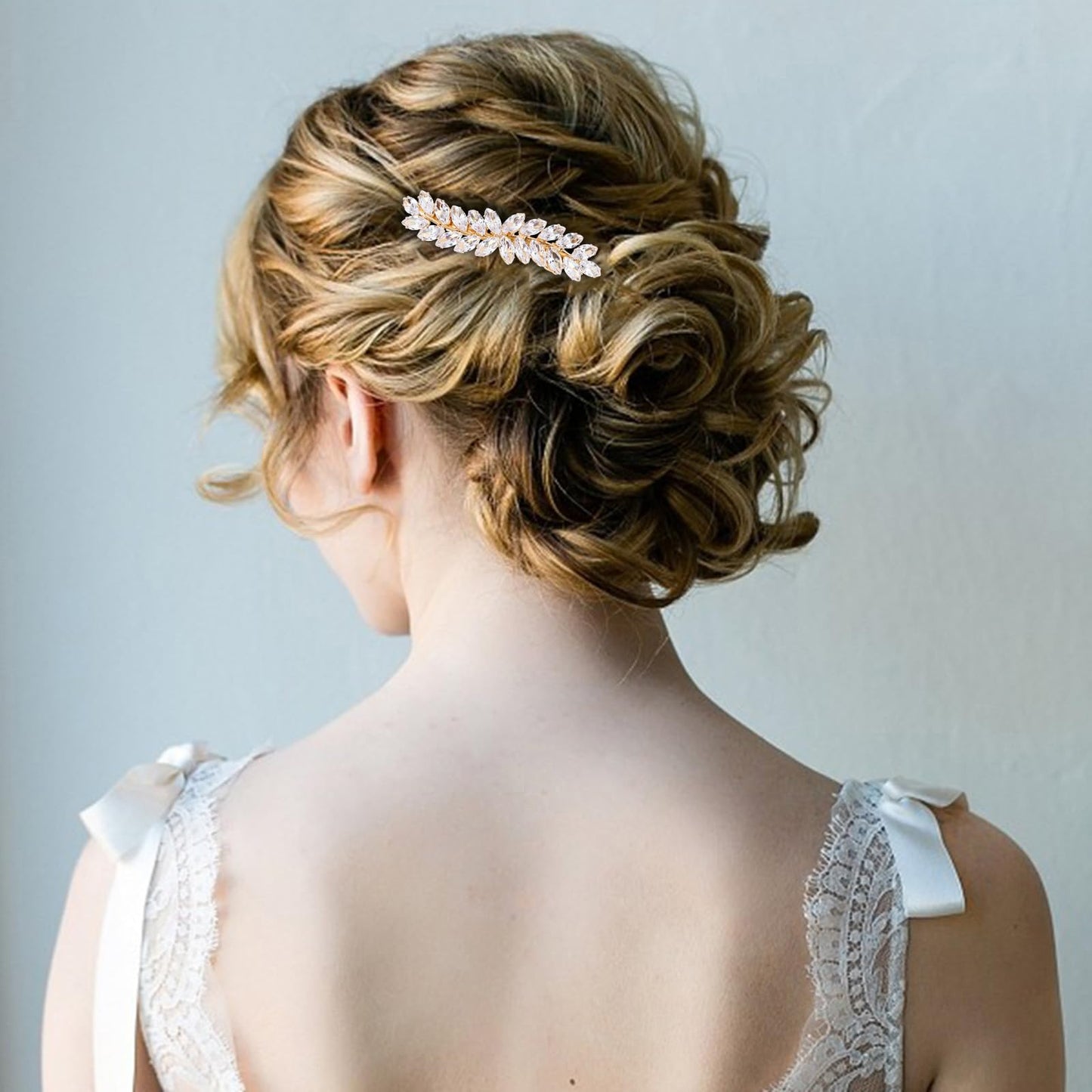 WHAVEL 2PCS Rhinestone Hair Clips - Crystal Leaf Vintage Bridal Barrettes for Weddings, Brides, and Bridesmaids (Gold, Silver)