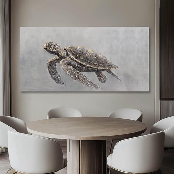 SDYA Minimalist Art Wall Decor Animal Decorative Pictures Black and Brown Art for Walls 24"x48" Artwork for Bedroom Dining Room Decor