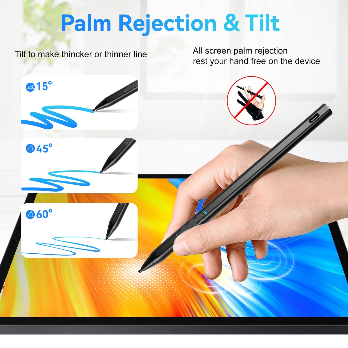 Fire Max 11 Stylus Pen,USI 2.0 Certified Stylus Pencil for Amazon Fire Max 11 Tablet & Amazon Fire HD 10 (13th Gen, 2023 Release),Palm Rejetion 4096 Pressure and Rechargeable Amazon Pen