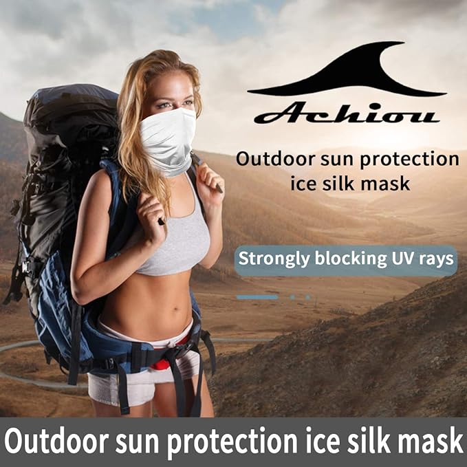 Achiou Neck Gaiter Face Cover Scarf, UV Protection Mask for Men and Women,Soft Windproof, Hiking Cycling Running